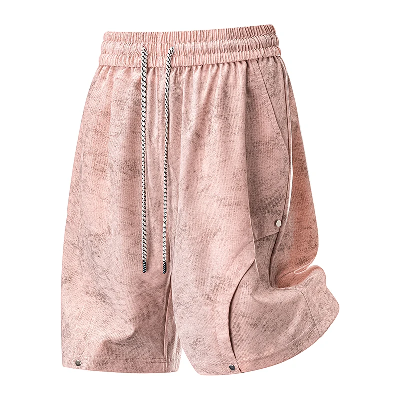 M-8XL Men's Vintage Washed Pink Casual Shorts Elastic Waist Drawstring Loose Fit Streetwear With Rivet Detail
M-8XL Men's Vintage Washed Pink Casual Shorts Elastic Waist Drawstring Loose Fit Streetwear With Rivet Detail