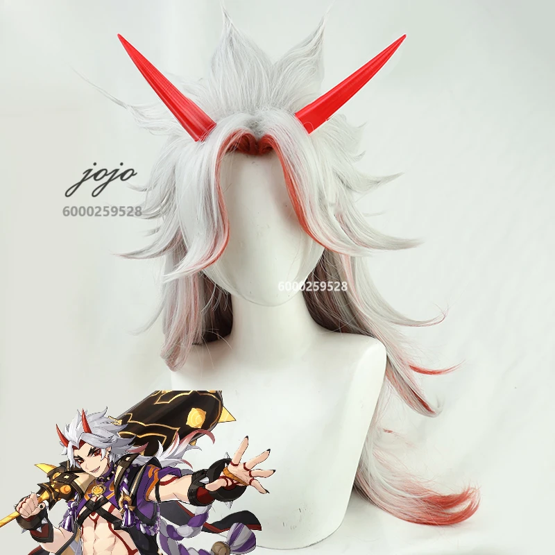 Game Genshin Impact Arataki Itto Cosplay Wig with Horns Silver Red Wig Cosplay Christmas Party Women men Essential Wigs Cap
Game Genshin Impact Arataki Itto Cosplay Wig with Horns Silver Red Wig Cosplay Christmas Party Women men Essential Wigs Cap