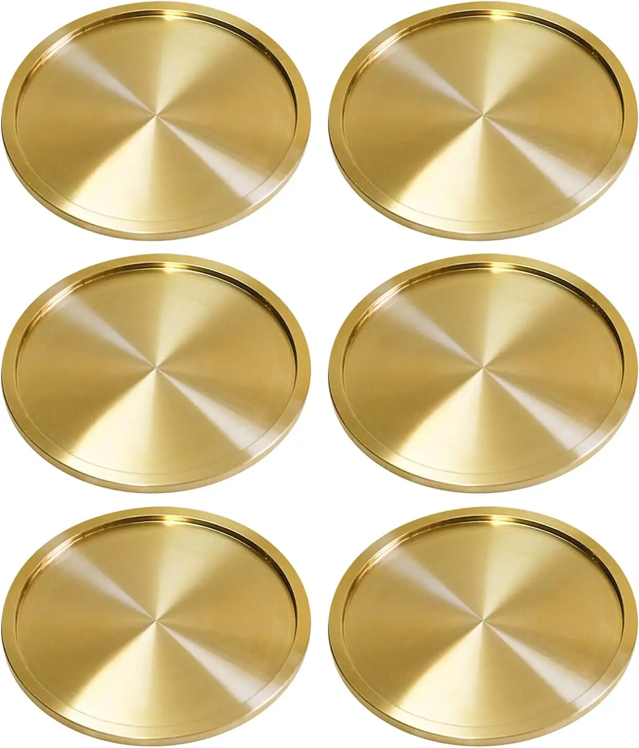 Heavy Brass Drink Coasters Set (6-Pack) - Gold Bronze MCM Style for Table Bar Elegant Copper Holder
Heavy Brass Drink Coasters Set (6-Pack) - Gold Bronze MCM Style for Table Bar Elegant Copper Holder