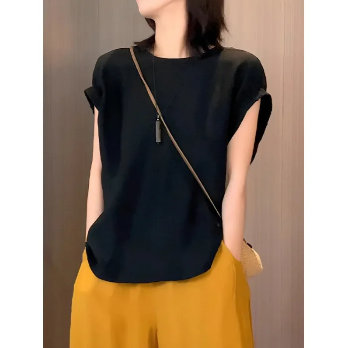 Элегантная женская базовая футболка с круглым вырезом и коротким рукавом, свободного кроя, модный бренд, большие размеры, весна-лето, новый стиль, для повседневной носки, художественный дизайн
Элегантная женская базовая футболка с круглым вырезом и коротким рукавом, свободного кроя, модный бренд, большие размеры, весна-лето, новый стиль, для повседневной носки, художественный дизайн