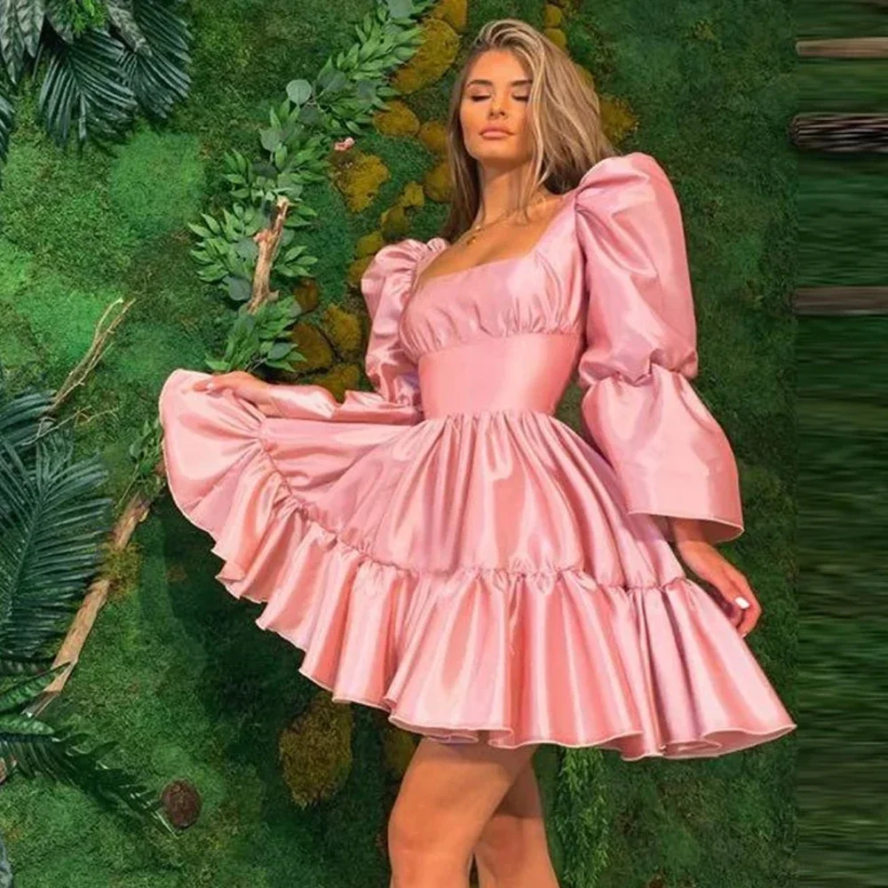 Pink Evening Dresses Sexy Elegant Evening Gowns Square Collar A-Line Custom Party Dress Robe Fashion High quality Retro Simple
Pink Evening Dresses Sexy Elegant Evening Gowns Square Collar A-Line Custom Party Dress Robe Fashion High quality Retro Simple