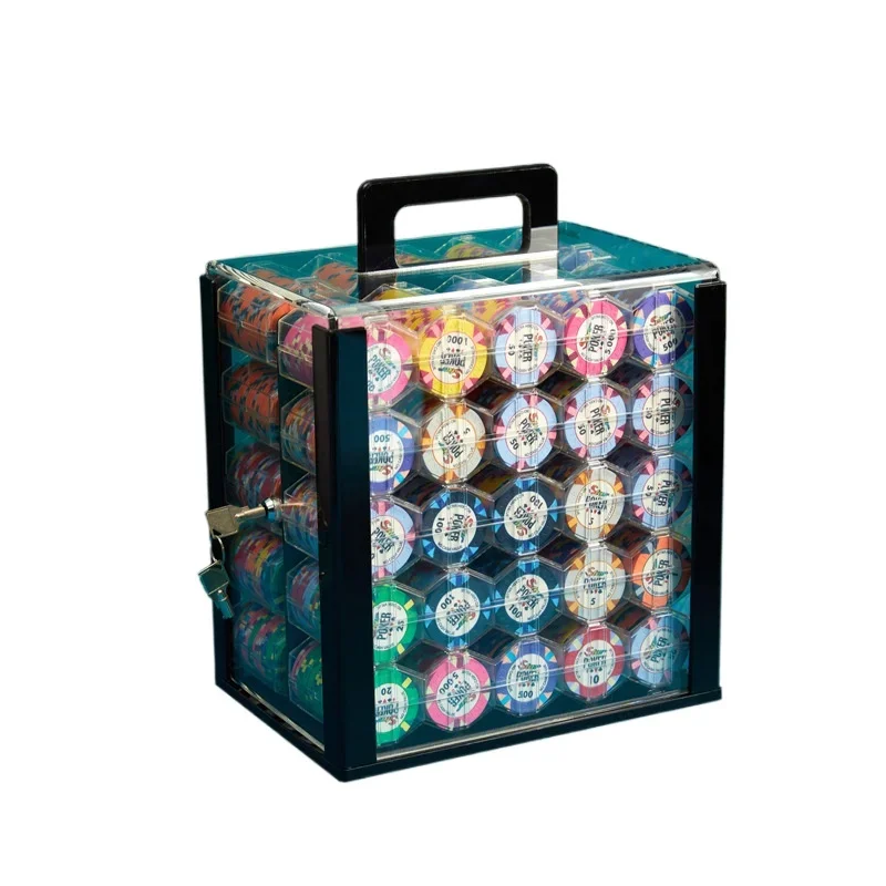 Texas 1000 chip box 10 chip racks, thickened acrylic transparent chip box
Texas 1000 chip box 10 chip racks, thickened acrylic transparent chip box