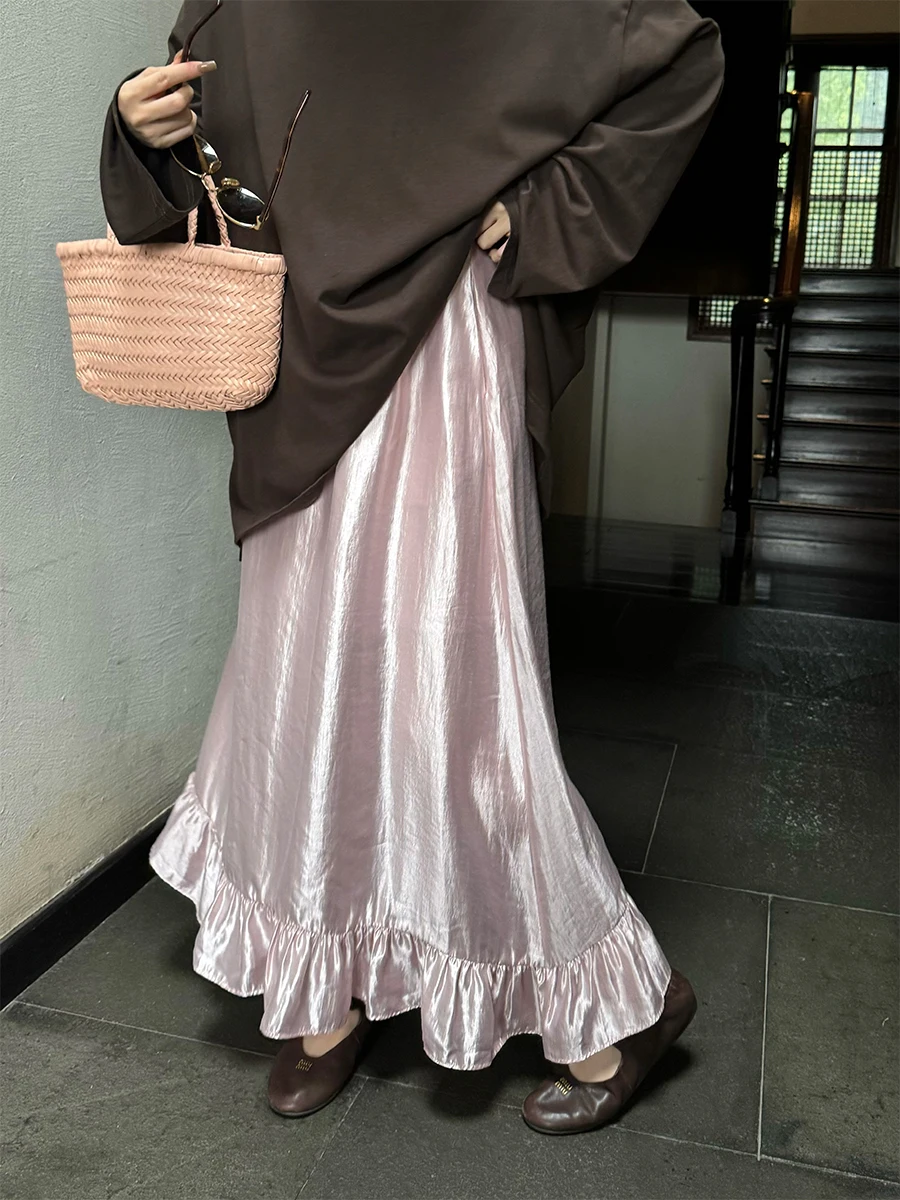 Owi ter Ne ort Sve Women's Dr Ele Satin Feel Elastic Waist Skirt Flounce Hem Invisible Zipper iny Dync
Owi ter Ne ort Sve Women's Dr Ele Satin Feel Elastic Waist Skirt Flounce Hem Invisible Zipper iny Dync