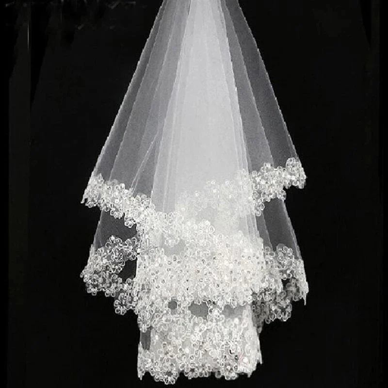 New Arrival White Lace Applique Edge Bridal Wedding Veils Bride Accessory On Sale
New Arrival White Lace Applique Edge Bridal Wedding Veils Bride Accessory On Sale