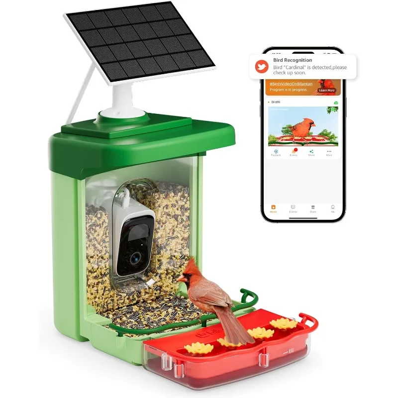 Умная кормушка для птиц с камерой, только на солнечной энергии, 2,4G, Wi-Fi, совместимая с пожизненным искусственным интеллектом, кормушка для птиц, камера 2,5K, активация движения
Умная кормушка для птиц с камерой, только на солнечной энергии, 2,4G, Wi-Fi, совместимая с пожизненным искусственным интеллектом, кормушка для птиц, камера 2,5K, активация движения