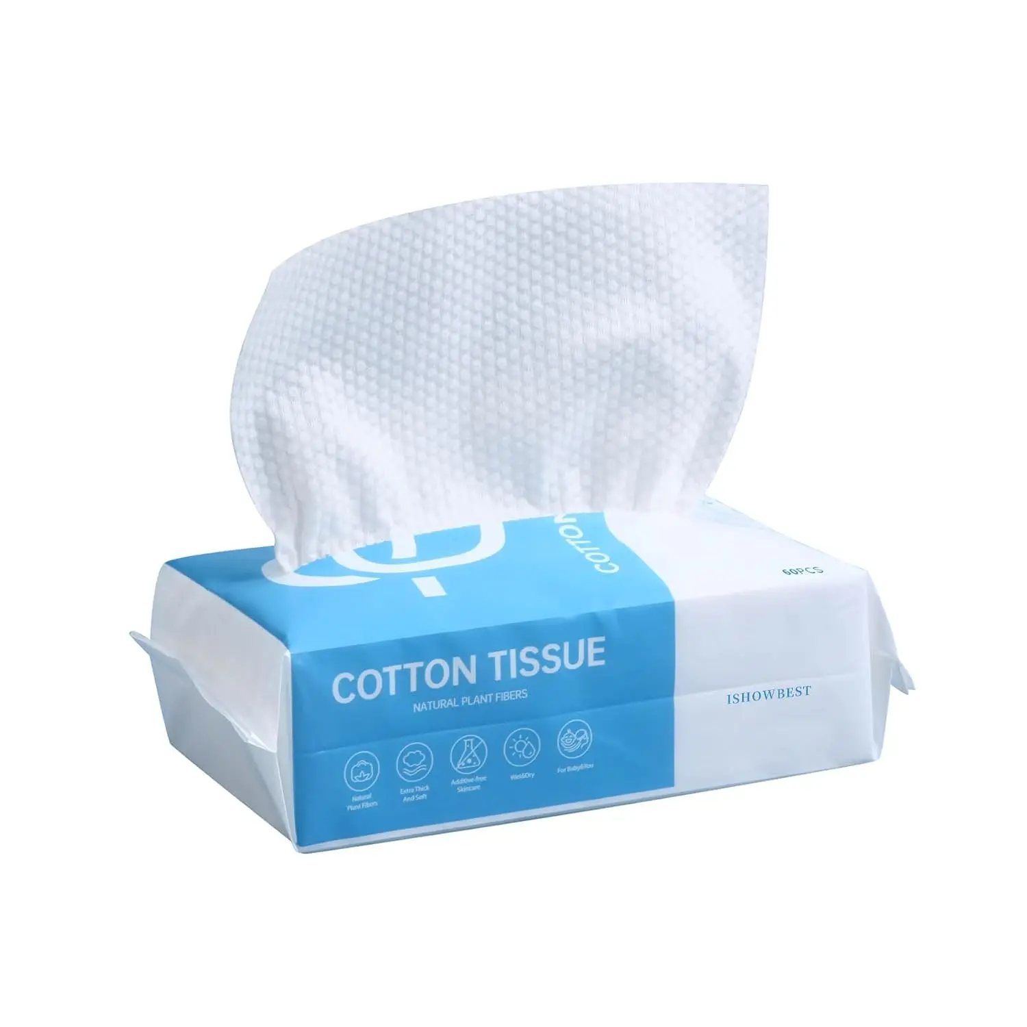 60 Count Biodegradable Face Towels, Soft Disposable Cotton Towelettes for Sensitive Skin, Makeup Remover & Facial Cleansing, 1 Pack
60 Count Biodegradable Face Towels, Soft Disposable Cotton Towelettes for Sensitive Skin, Makeup Remover & Facial Cleansing, 1 Pack