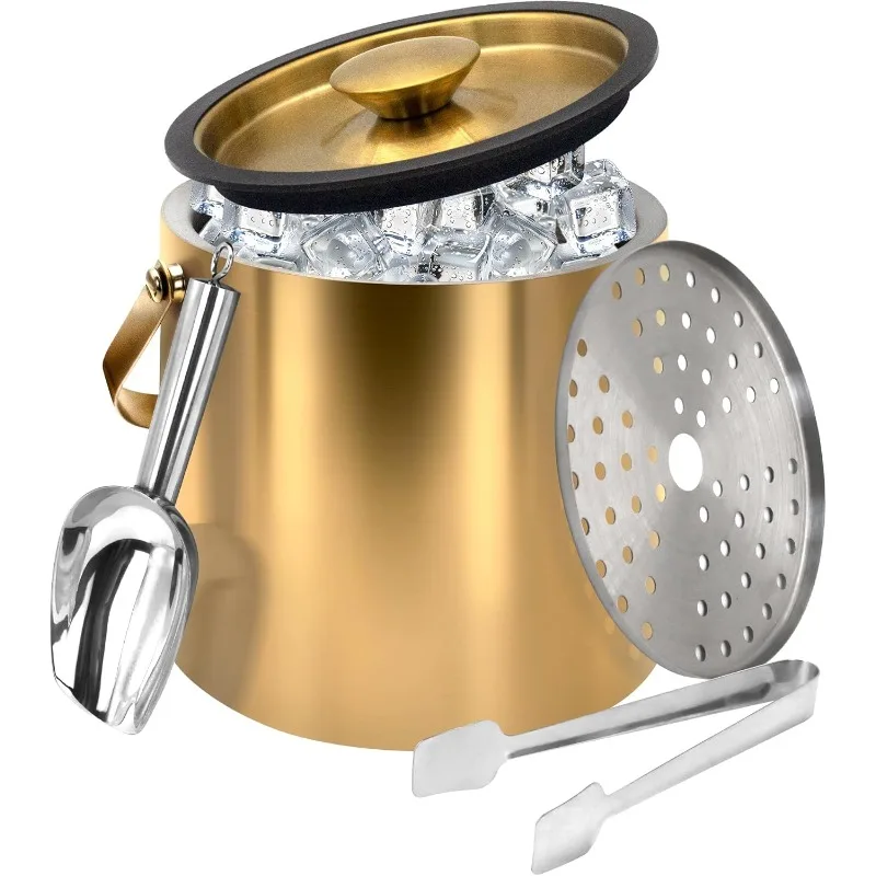 Gold Ice Bucket 3.2L – Double Wall Insulated Stainless Steel Ice Bucket with Lid, Scoop & Tongs – Large Champagne Bucket
Gold Ice Bucket 3.2L – Double Wall Insulated Stainless Steel Ice Bucket with Lid, Scoop & Tongs – Large Champagne Bucket