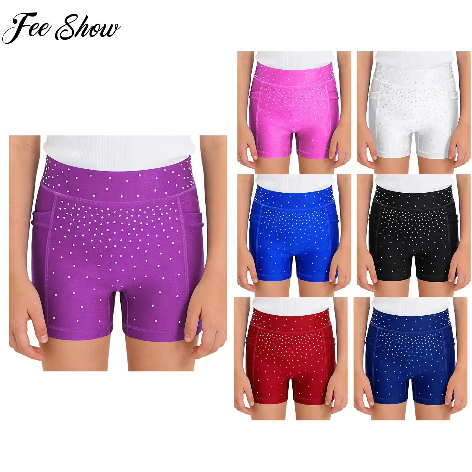 Girls Gymnastics Athletic Figure Ice Skating Ballet Dance Costume Sparkling Rhinestone Stretchy Shorts for Dance Stage Practice
Girls Gymnastics Athletic Figure Ice Skating Ballet Dance Costume Sparkling Rhinestone Stretchy Shorts for Dance Stage Practice
