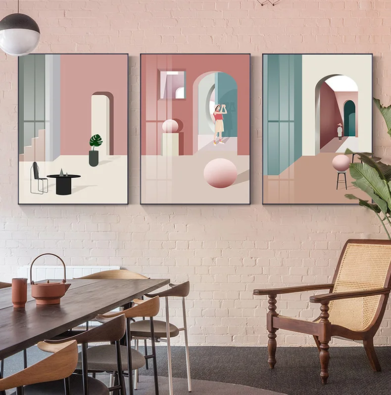 Pink building living room study decoration painting modern light luxury decoration painting poster
Pink building living room study decoration painting modern light luxury decoration painting poster