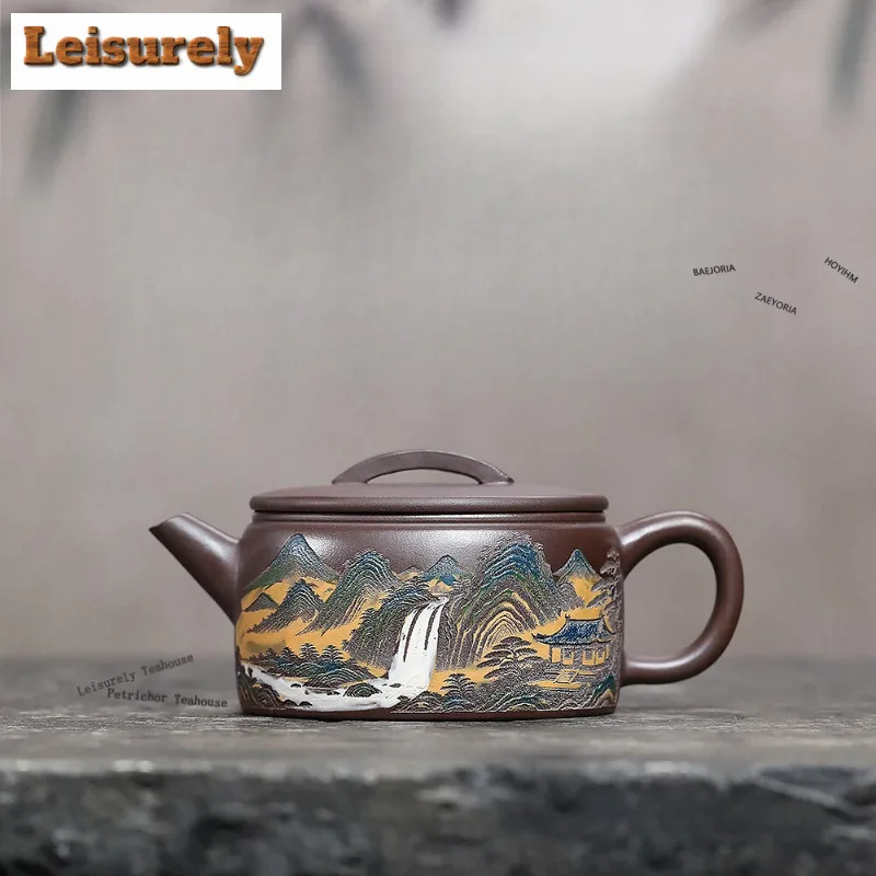 250ml Classic Yixing Purple Clay Teapots Handmade Landscape Large Caliber Pot Raw Ore Mud Kettle With Infuser Zisha Tea Supplies
250ml Classic Yixing Purple Clay Teapots Handmade Landscape Large Caliber Pot Raw Ore Mud Kettle With Infuser Zisha Tea Supplies