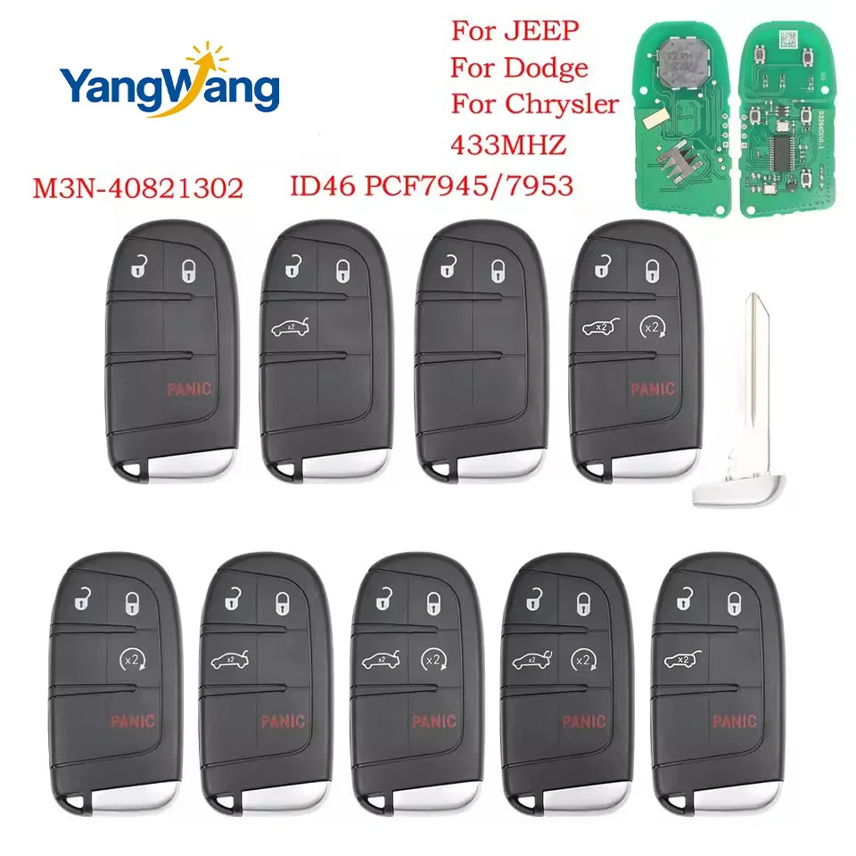 ID46 PCF7953 433MHz llave de Control remoto de coche de proximidad para Jeep Grand Cherokee Dodge Journey Challenge SRT Hellcat
ID46 PCF7953 433MHz llave de Control remoto de coche de proximidad para Jeep Grand Cherokee Dodge Journey Challenge SRT Hellcat