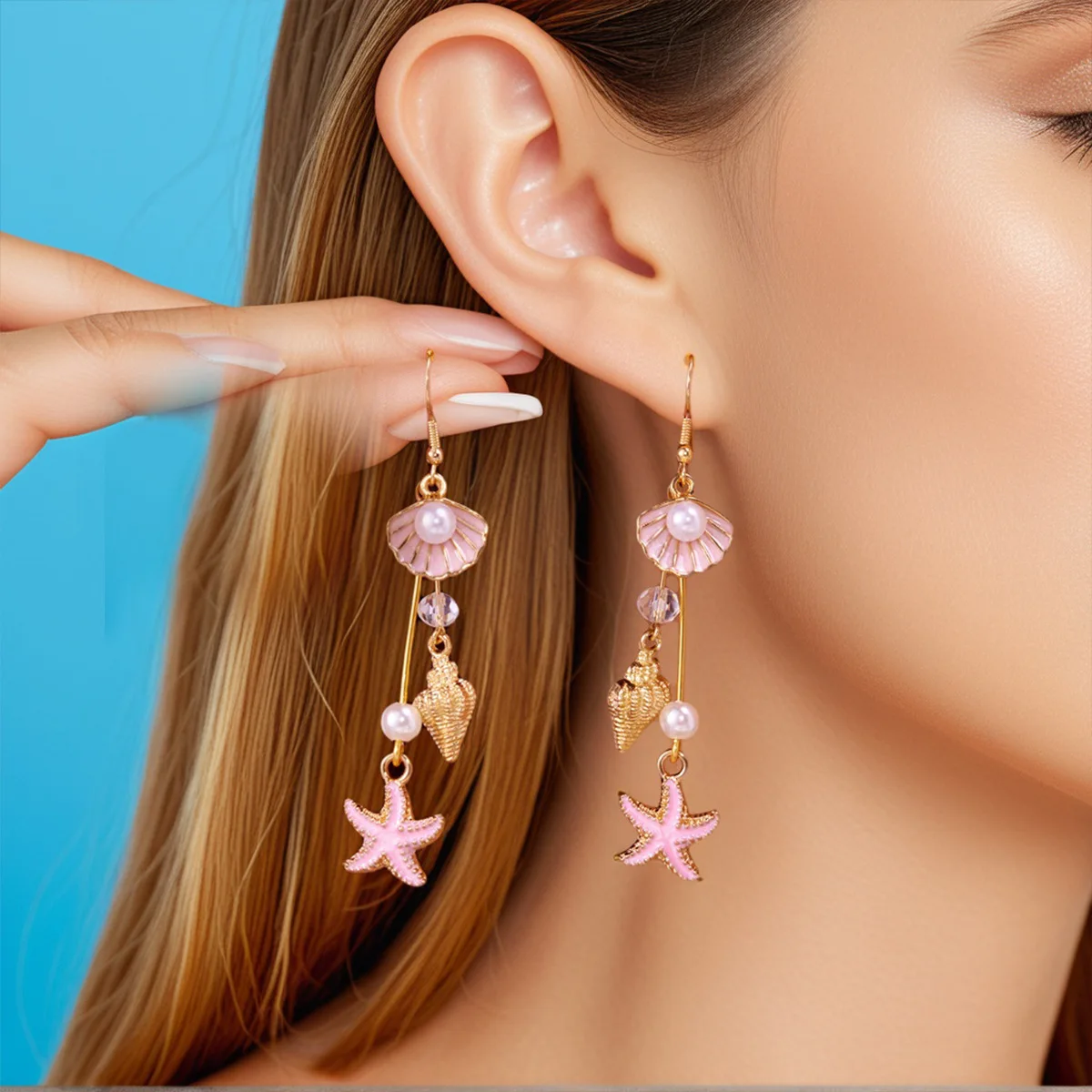Women Ocean Style Earrings Conch Shell Starfish Ear Hooks Summer Fashion Party Daily Ear Jewelry
Women Ocean Style Earrings Conch Shell Starfish Ear Hooks Summer Fashion Party Daily Ear Jewelry