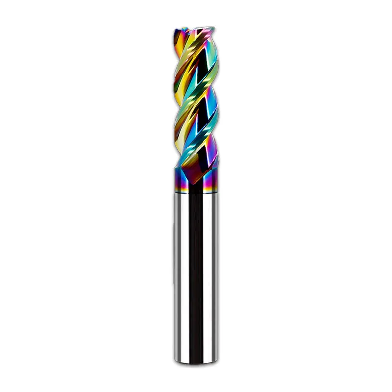 55HRC 3-Flute Color Coated Carbide End Mill for Aluminum Machining - High Performance Cutting Tool
55HRC 3-Flute Color Coated Carbide End Mill for Aluminum Machining - High Performance Cutting Tool