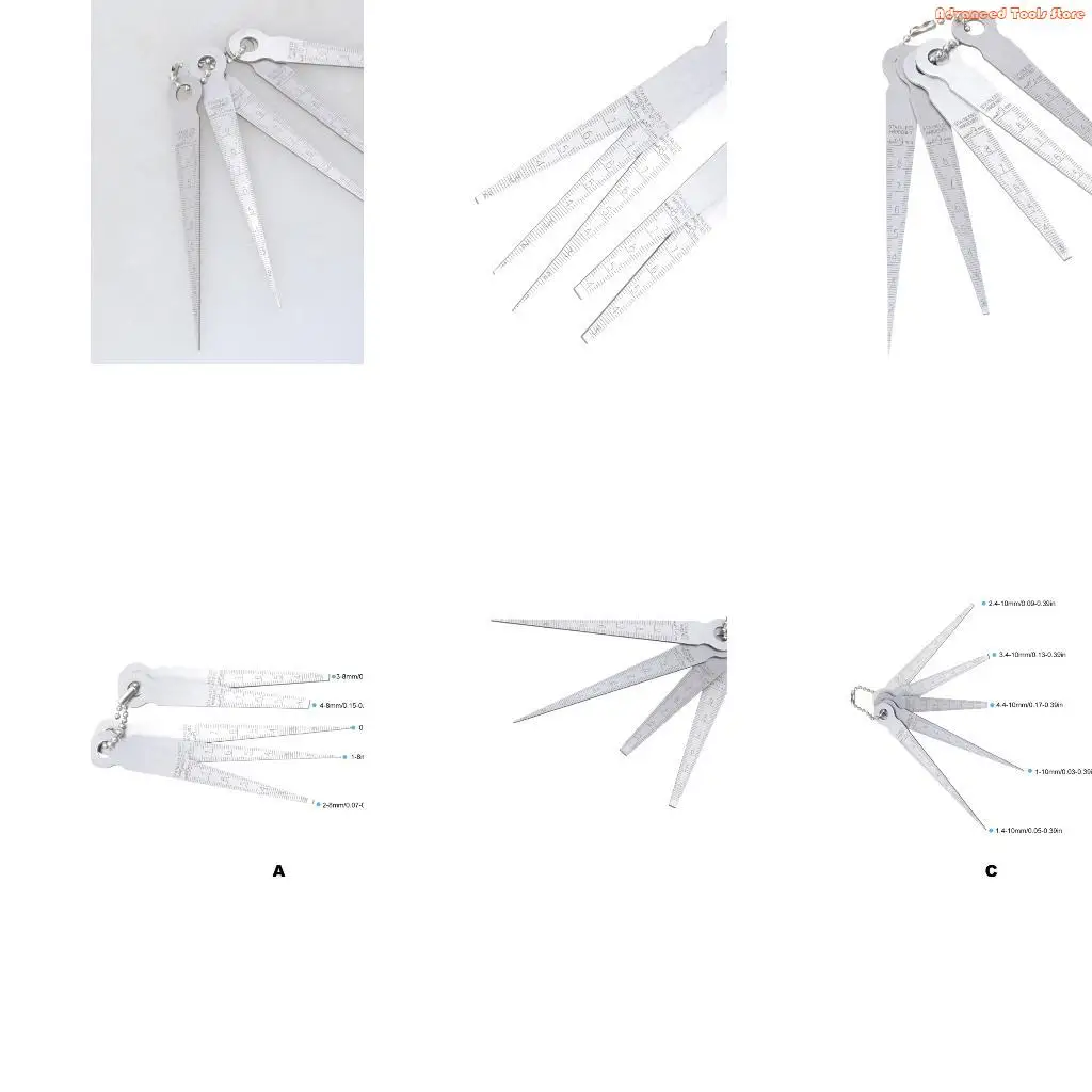 5pcs Steel Taper Feeler Gauges Rulers Space Width Thickness Measurement Tool Space Inspection Tool for Welding & Machinery W91B
5pcs Steel Taper Feeler Gauges Rulers Space Width Thickness Measurement Tool Space Inspection Tool for Welding & Machinery W91B