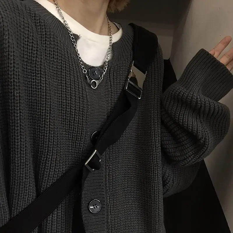 Streetwear Sweater Cardigan Women BF Punk Style Gothic Unisex Autumn Baggy Couple Pure Vintage Fashion Harajuku Knitwear Jumpers
Streetwear Sweater Cardigan Women BF Punk Style Gothic Unisex Autumn Baggy Couple Pure Vintage Fashion Harajuku Knitwear Jumpers