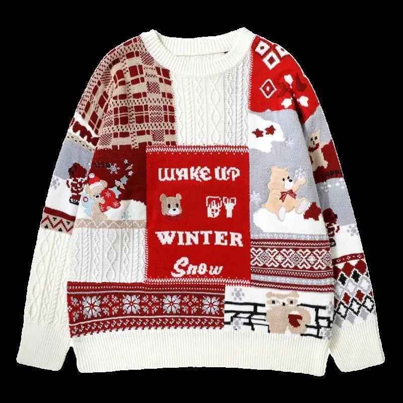 Fashion Japanese Retro Twist Christmas Sweater Winter Loose Round Neck Long Sleeve Versatile Jacket for Men
Fashion Japanese Retro Twist Christmas Sweater Winter Loose Round Neck Long Sleeve Versatile Jacket for Men