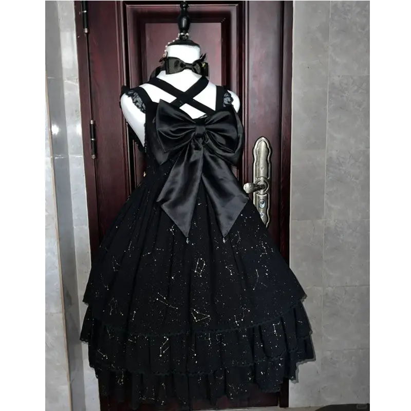 Gothic Black Vintage Elegant Midi Dress Women Bow Y2k Dark Lolita Design Retro Dress Female Princess Korea Style Chic Outfits
Gothic Black Vintage Elegant Midi Dress Women Bow Y2k Dark Lolita Design Retro Dress Female Princess Korea Style Chic Outfits