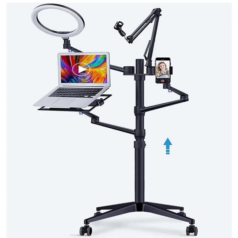 Floor Live Stand Set 5-in-1 with 10\" LED Ring Light Microphone Mount Laptop Stand Phone Tablet Holder
Floor Live Stand Set 5-in-1 with 10\" LED Ring Light Microphone Mount Laptop Stand Phone Tablet Holder