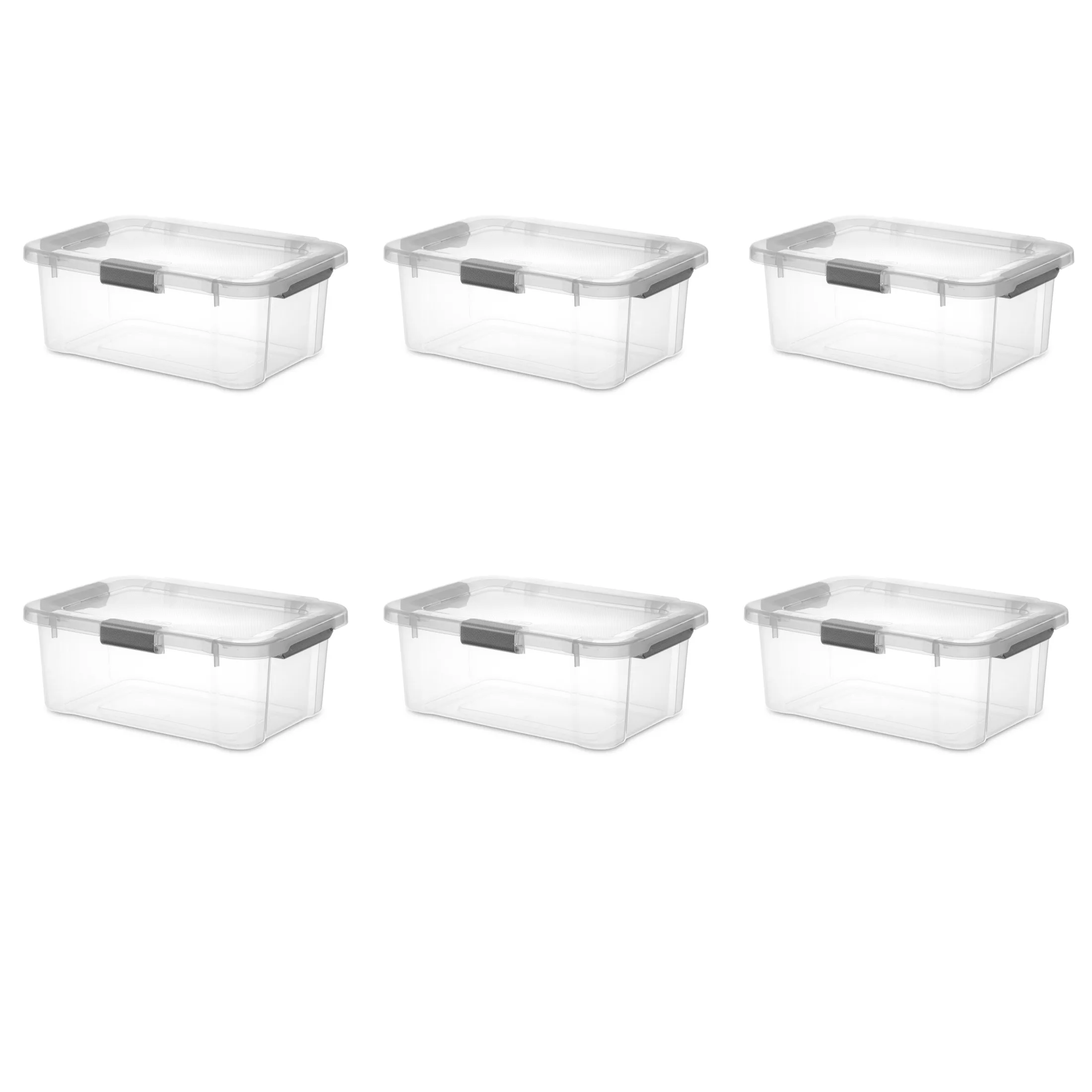 20 Quart HingeLID Clear Storage Bin with Latch Lid and Comfort Grip, Dark Gray, 6 Pack
20 Quart HingeLID Clear Storage Bin with Latch Lid and Comfort Grip, Dark Gray, 6 Pack