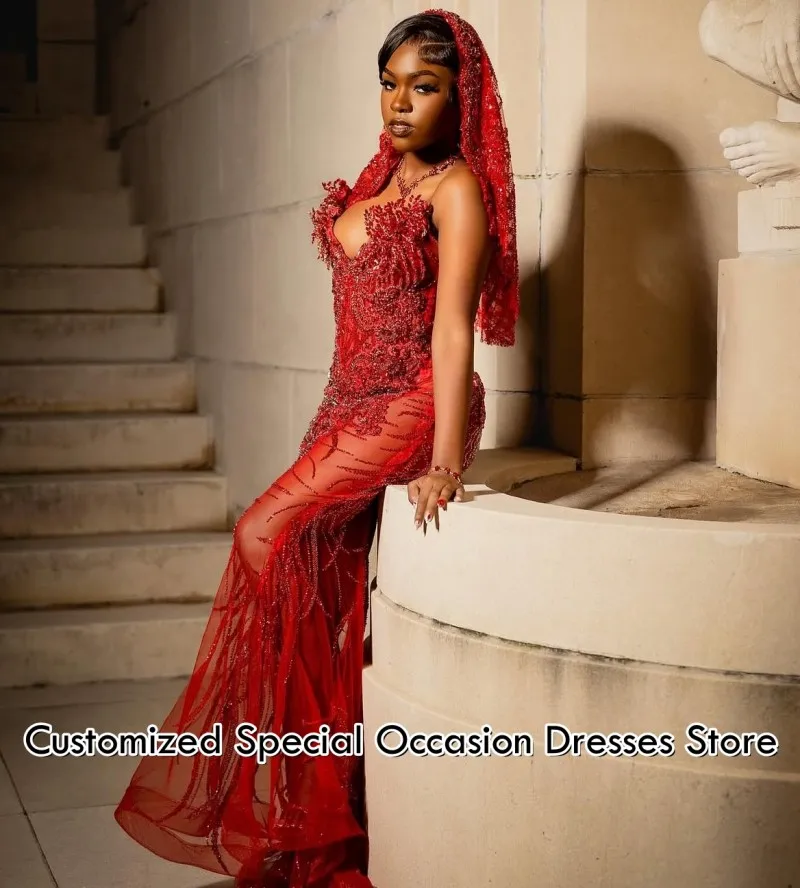 Sexy Prom Dresses For Black Girls 2026 Mermaid Illusion Sequins Beaded Sleeveless Party Dress African Evening Gowns Customized
Sexy Prom Dresses For Black Girls 2026 Mermaid Illusion Sequins Beaded Sleeveless Party Dress African Evening Gowns Customized
