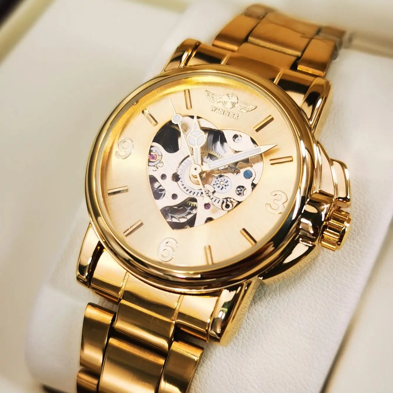 ПОБЕДИТЕЛЬ, модные элегантные женские часы, лучший бренд, роскошные золотые автоматические механические часы со скелетом для женщин, ремешок из нержавеющей стали
ПОБЕДИТЕЛЬ, модные элегантные женские часы, лучший бренд, роскошные золотые автоматические механические часы со скелетом для женщин, ремешок из нержавеющей стали