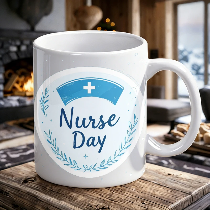 Nurse Day Minimalist Badge Ceramic Mug Blue & White Coffee Cup, Milk Cup, Office Cup, Gift for Friends, Fade-Resistant
Nurse Day Minimalist Badge Ceramic Mug Blue & White Coffee Cup, Milk Cup, Office Cup, Gift for Friends, Fade-Resistant