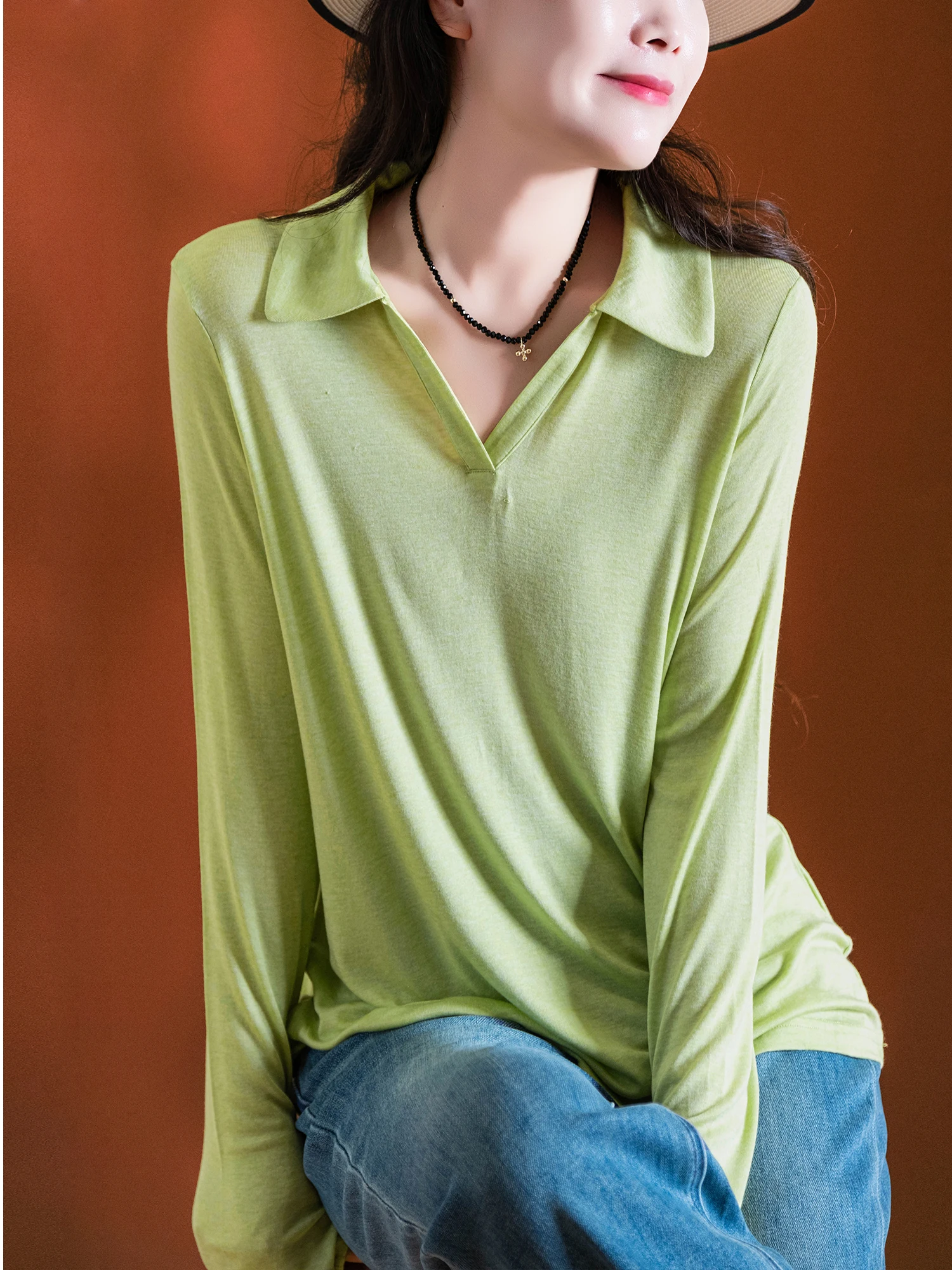 Дышащая, удобная, повседневная футболка с длинным рукавом из тонкой шерсти и лиоцелла с воротником «Морской орёл» от Little Ear Production
Дышащая, удобная, повседневная футболка с длинным рукавом из тонкой шерсти и лиоцелла с воротником «Морской орёл» от Little Ear Production