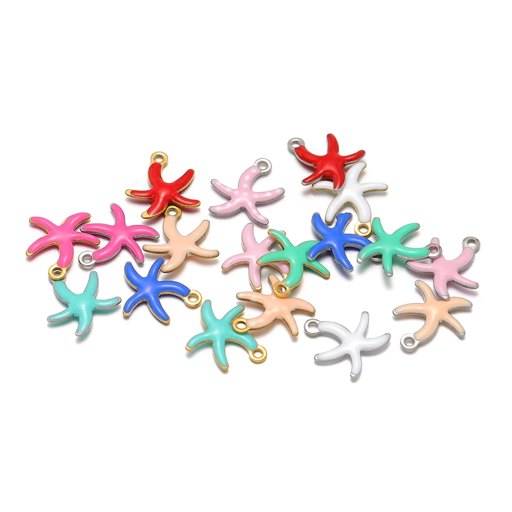 20Pcs Stainless Steel 10mm Starfish Charms Gold Color Enamel Pendants Wholesale DIY Jewelry Making Necklace Earrings Accessories
20Pcs Stainless Steel 10mm Starfish Charms Gold Color Enamel Pendants Wholesale DIY Jewelry Making Necklace Earrings Accessories