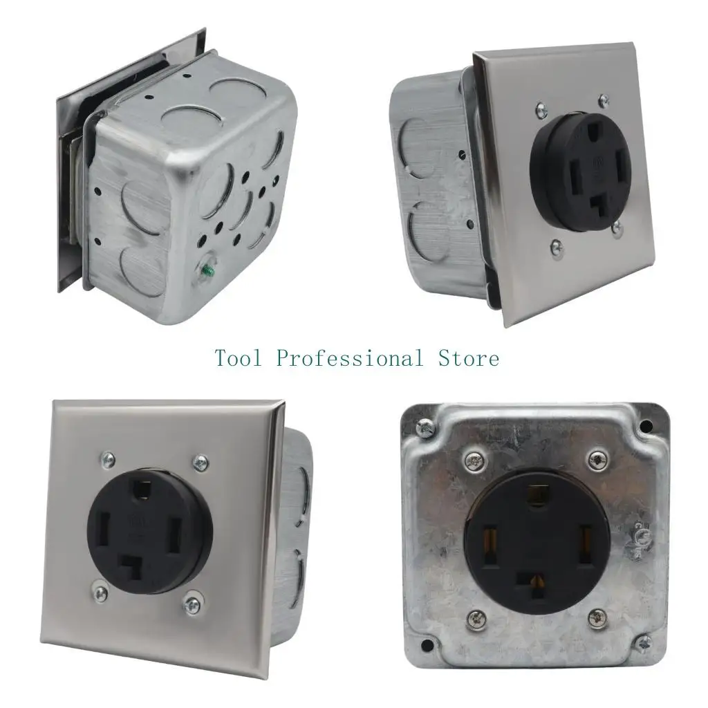 57QF NEMA 14 30R 30A Circuit Outlet Set with Metal Cover Plate and Hardware
57QF NEMA 14 30R 30A Circuit Outlet Set with Metal Cover Plate and Hardware