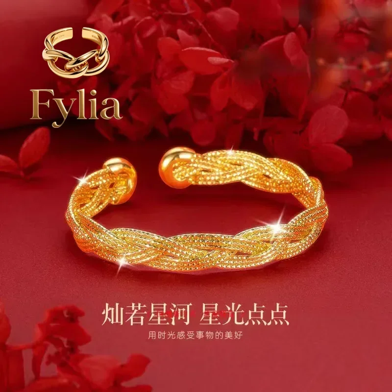 Fylia Jewelry 9999 24K Real Yellow Gold Bohemian Flash Bracelet, High - end Light Luxury Open for All - occasion Use
Fylia Jewelry 9999 24K Real Yellow Gold Bohemian Flash Bracelet, High - end Light Luxury Open for All - occasion Use