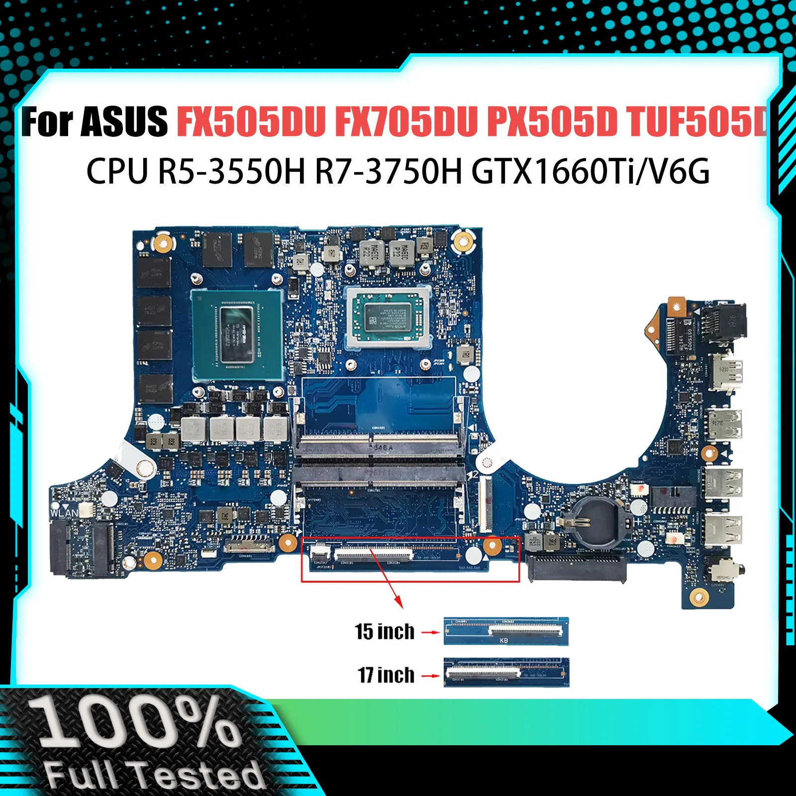 Материнская плата FX505DU для ASUS FX705DU FX705DV FX505DV, материнская плата для ноутбука R5-3550H R7-3750H GTX1660TI RTX2060-6G, 100% тестирование
Материнская плата FX505DU для ASUS FX705DU FX705DV FX505DV, материнская плата для ноутбука R5-3550H R7-3750H GTX1660TI RTX2060-6G, 100% тестирование