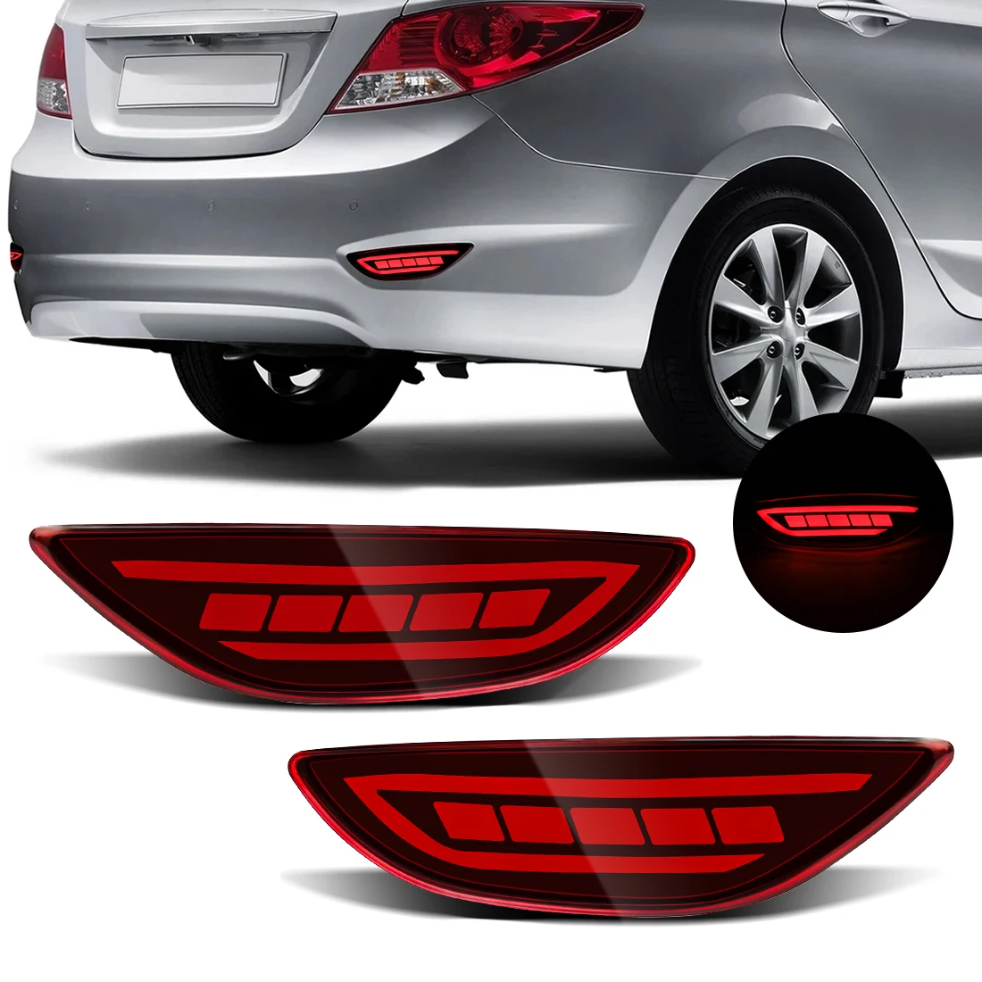 LED Brake Light For Hyundai Accent Verna Solaris Brio 2008-2015 LED Rear Bumper Lights Turn Signal Red Lens Reversing Tail Lamps
LED Brake Light For Hyundai Accent Verna Solaris Brio 2008-2015 LED Rear Bumper Lights Turn Signal Red Lens Reversing Tail Lamps