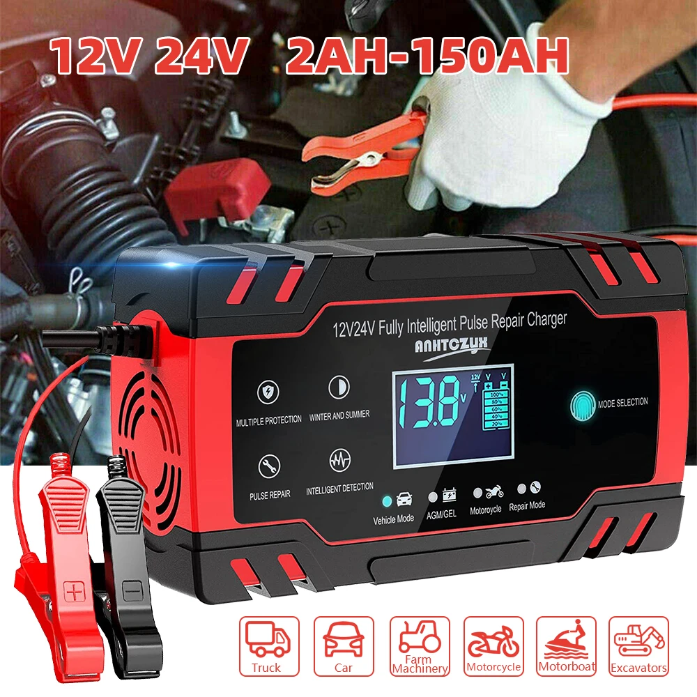 Intelligent Car Battery Charger Car and Motorcycle Battery Charging Battery Repair LCD Display 8A 12V Lead-Acid Charger
Intelligent Car Battery Charger Car and Motorcycle Battery Charging Battery Repair LCD Display 8A 12V Lead-Acid Charger