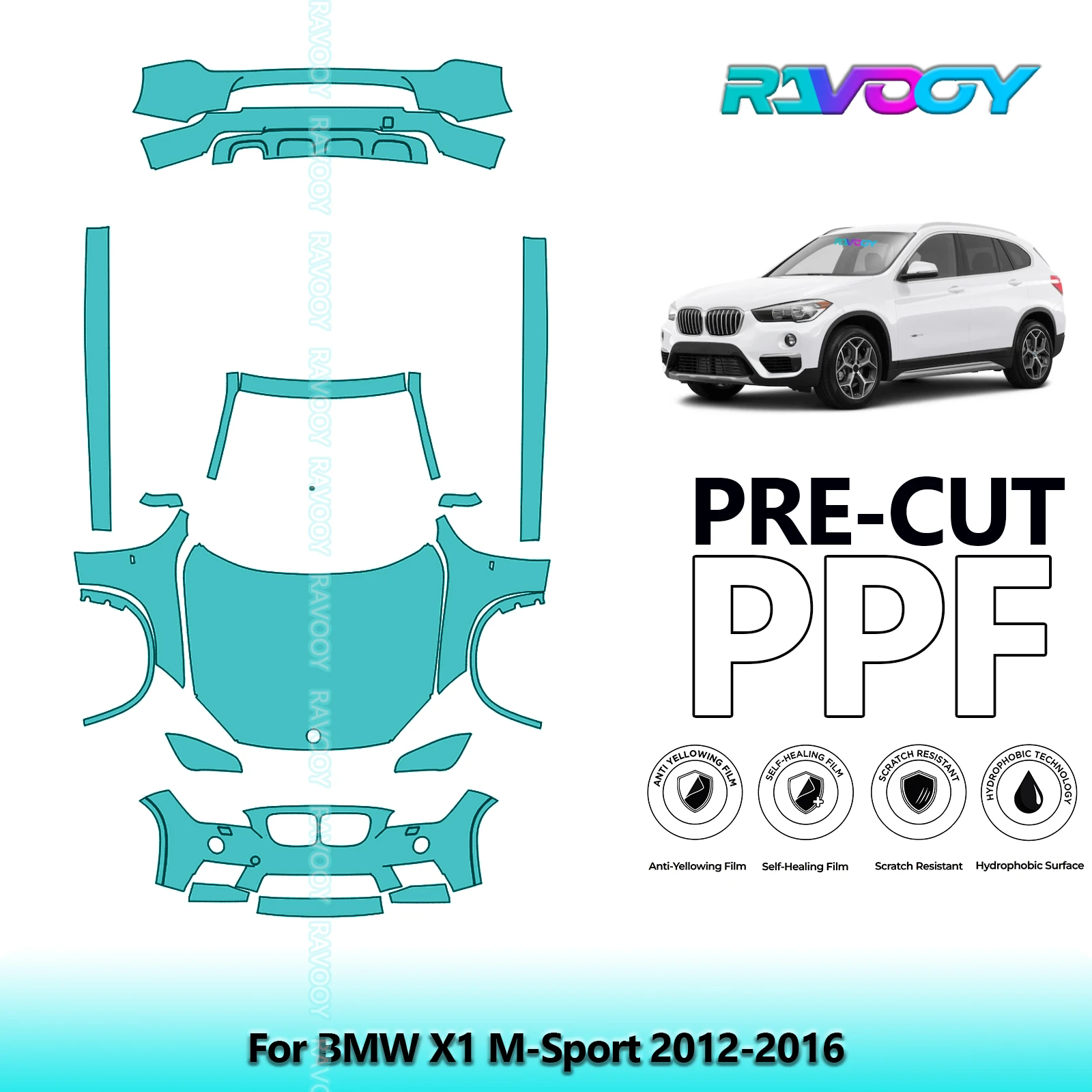 8,5 мил предварительно вырезанная защитная пленка PPF, передний комплект + подгонки + задний бампер для BMW X1 M-Sport 2012-2016
8,5 мил предварительно вырезанная защитная пленка PPF, передний комплект + подгонки + задний бампер для BMW X1 M-Sport 2012-2016
