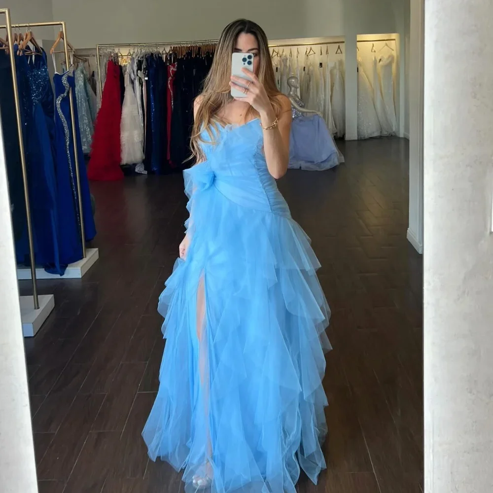 Customized Tulle Ruched Homecoming A-line Strapless Bespoke Occasion Gown Long Dresses
Customized Tulle Ruched Homecoming A-line Strapless Bespoke Occasion Gown Long Dresses