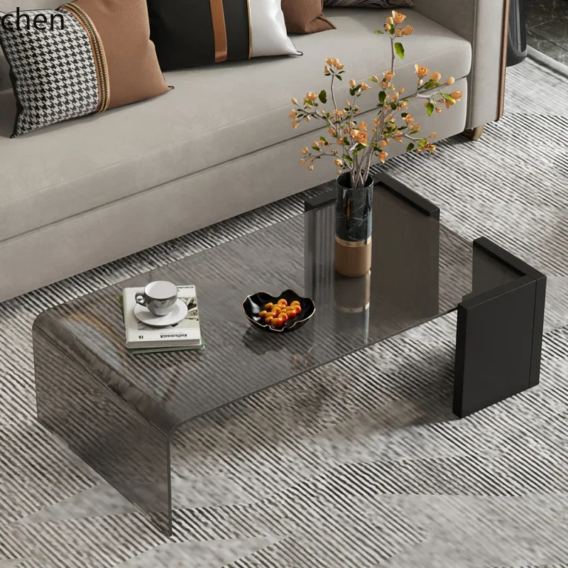 D18- black high-end coffee table minimalist glass rectangular lig luxury art modern simplicity
D18- black high-end coffee table minimalist glass rectangular lig luxury art modern simplicity