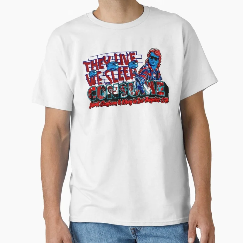 Consume in LA 80s Retro Horror movie They live John Carpenter Scary Haloween Gift t shirt Large size Tops Scifi Graphic Clothes
Consume in LA 80s Retro Horror movie They live John Carpenter Scary Haloween Gift t shirt Large size Tops Scifi Graphic Clothes