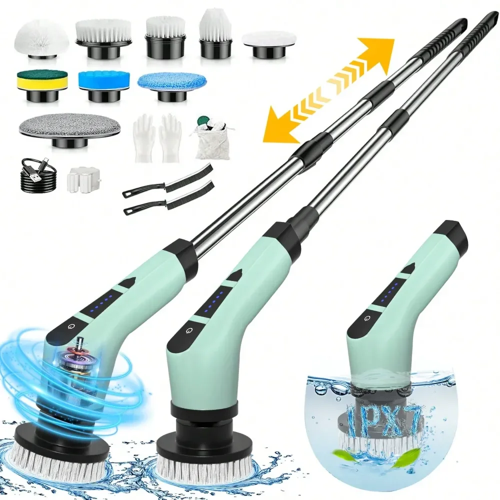 Electric Rotary Scrubber, Dual Adjustable Speed Cordless Electric Scrubber For Cleaning, Adjustable And Removable Handle Shower
Electric Rotary Scrubber, Dual Adjustable Speed Cordless Electric Scrubber For Cleaning, Adjustable And Removable Handle Shower