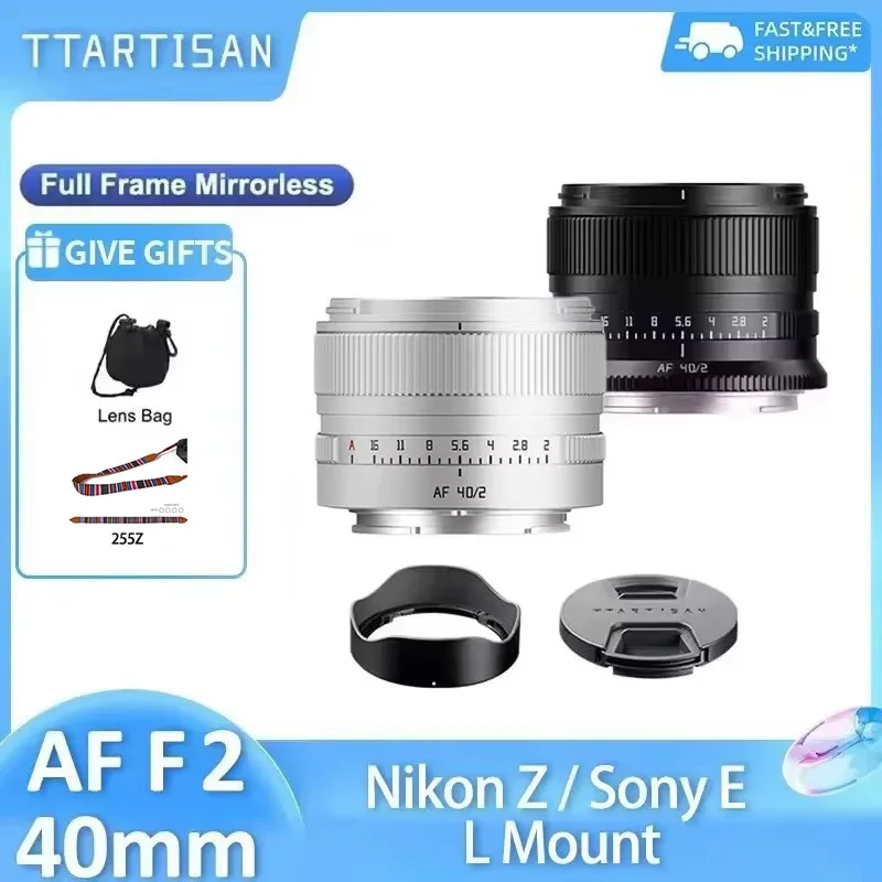 TTArtisan 40mm F2 Large Aperture Auto Focus Full Frame Prime Lens for Sony E A7iii A7iv ZVE10 Nikon Z7ii Z6ii L mount Camera
TTArtisan 40mm F2 Large Aperture Auto Focus Full Frame Prime Lens for Sony E A7iii A7iv ZVE10 Nikon Z7ii Z6ii L mount Camera