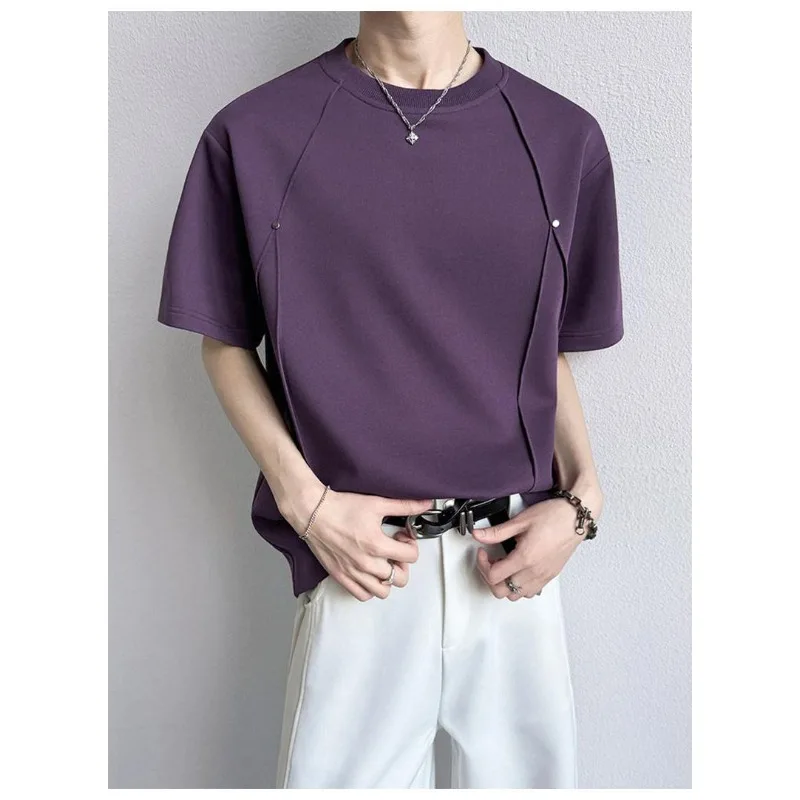 Summer New Short Sleeved T-shirt, Three-dimensional Rivet Trendy Brand American Heavyweight Half Sleeved Men's Loose Design Top
Summer New Short Sleeved T-shirt, Three-dimensional Rivet Trendy Brand American Heavyweight Half Sleeved Men's Loose Design Top