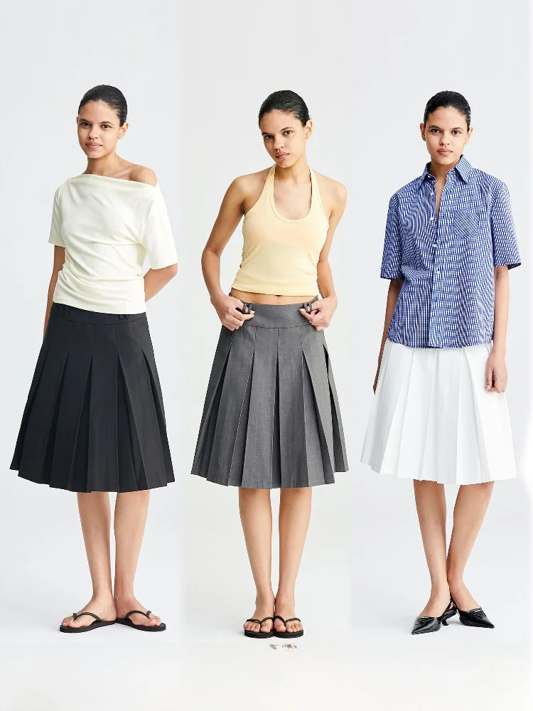 Retro Style Three-Way Wear A-Line Skirt Slimming Hip Covering Pleated Skirt Casual Summer Collection Women's Fashion
Retro Style Three-Way Wear A-Line Skirt Slimming Hip Covering Pleated Skirt Casual Summer Collection Women's Fashion