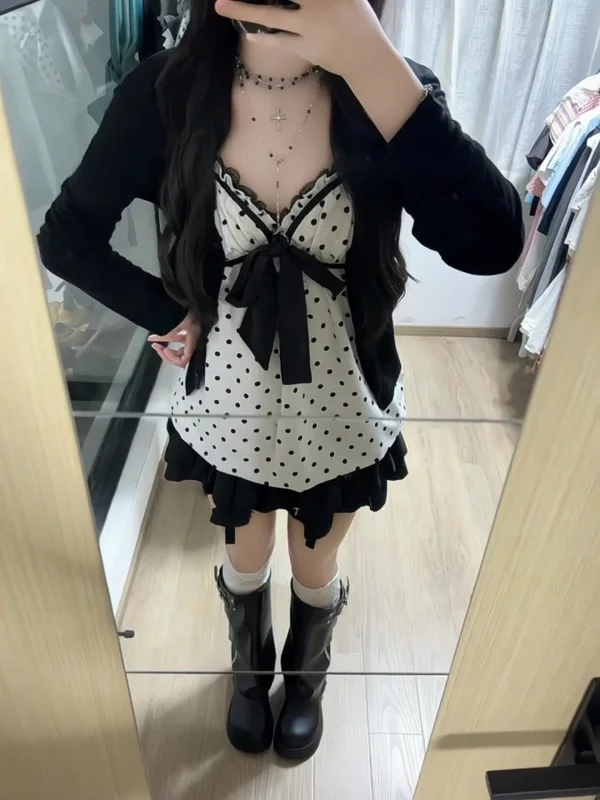 plus Size Women's Sweet Princ Sle Polka Dot Knot Tank Top And Bot Two Piece Set for Autumn And Winter
plus Size Women's Sweet Princ Sle Polka Dot Knot Tank Top And Bot Two Piece Set for Autumn And Winter