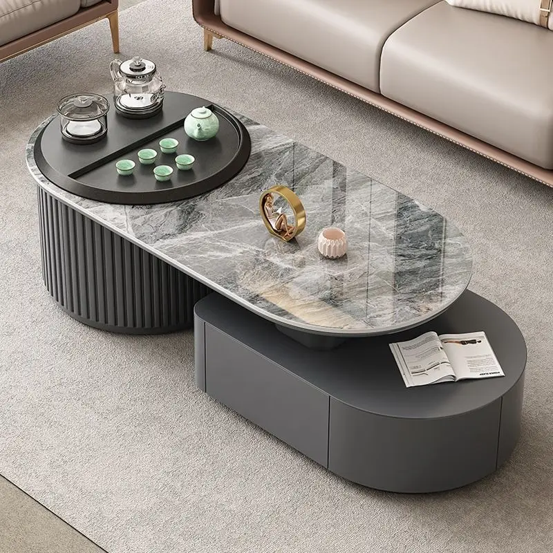 Modern boiling water household rock slab tea table, living room simple multi-functional telescopic solid wood Kung Fu tea table
Modern boiling water household rock slab tea table, living room simple multi-functional telescopic solid wood Kung Fu tea table