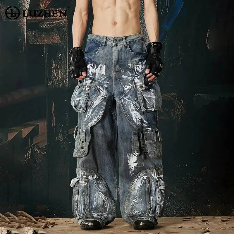 LUZHEN 2026 New Original Multi Pockets Decorate Patchwork Design Straight Jeans Men's Trendy Tie-dyed Street Denim Pants JY6653
LUZHEN 2026 New Original Multi Pockets Decorate Patchwork Design Straight Jeans Men's Trendy Tie-dyed Street Denim Pants JY6653