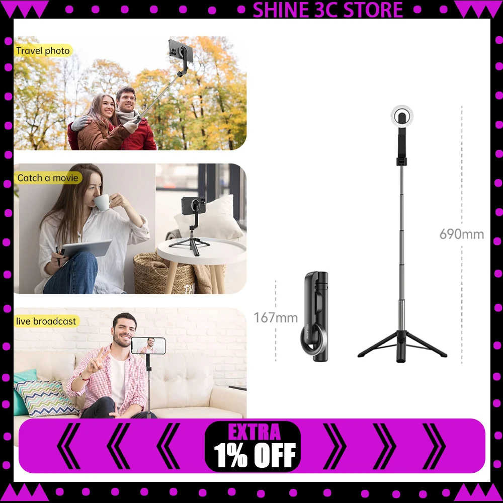 TELESIN Магнитный штатив для селфи с пультом дистанционного управления для мобильного телефона для iPhone 16, 15, 14, 13, 12 Pro Max для HUAWEI XIAOMI SAMSUNG
TELESIN Магнитный штатив для селфи с пультом дистанционного управления для мобильного телефона для iPhone 16, 15, 14, 13, 12 Pro Max для HUAWEI XIAOMI SAMSUNG