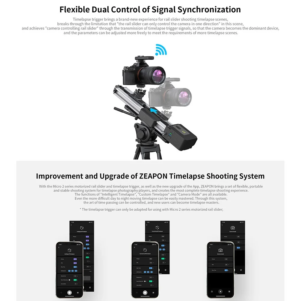 ZEAPON AF-E1 Синхронизатор задержки триггера Timelapse
ZEAPON AF-E1 Синхронизатор задержки триггера Timelapse