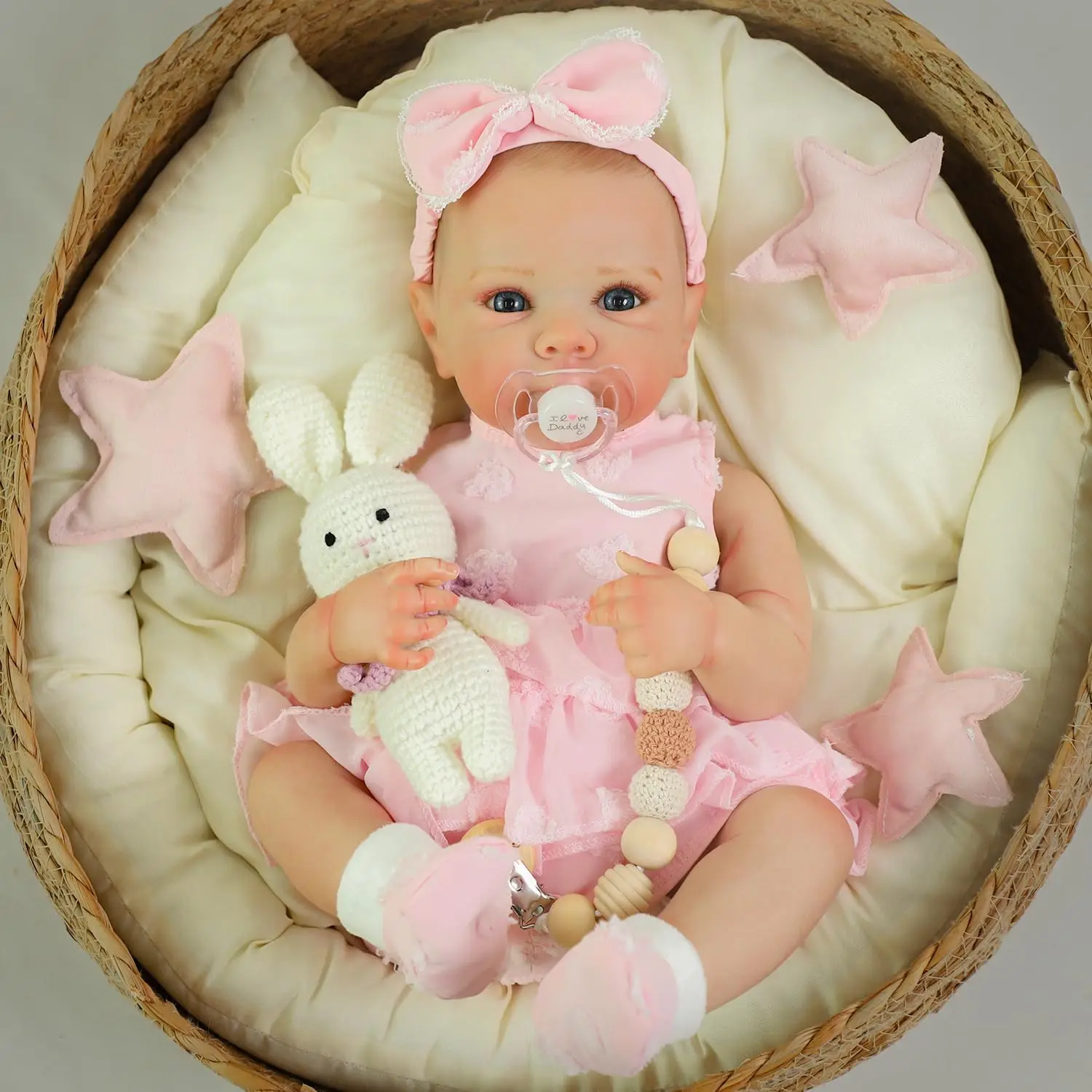 20" Realistic Reborn Baby Doll Soft Cloth Body - Pink Floral Design, Vinyl Material, Perfect for Kids Ages 3+ - Ideal for Imaginative Play & Collecting, Baby Dolls for Girls, Collectible Doll, Fantasy Theme, Detailed Craftsmanship
20" Realistic Reborn Baby Doll Soft Cloth Body - Pink Floral Design, Vinyl Material, Perfect for Kids Ages 3+ - Ideal for Imaginative Play & Collecting, Baby Dolls for Girls, Collectible Doll, Fantasy Theme, Detailed Craftsmanship