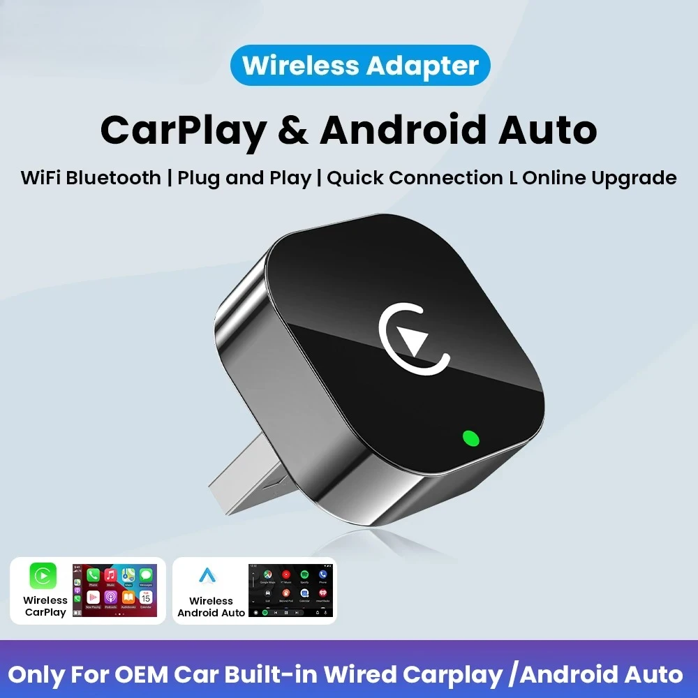 Беспроводной адаптер 2-в-1 для CarPlay и Android Auto, умная система AI Smart Box для автомобиля с встроенным Android Auto
Беспроводной адаптер 2-в-1 для CarPlay и Android Auto, умная система AI Smart Box для автомобиля с встроенным Android Auto