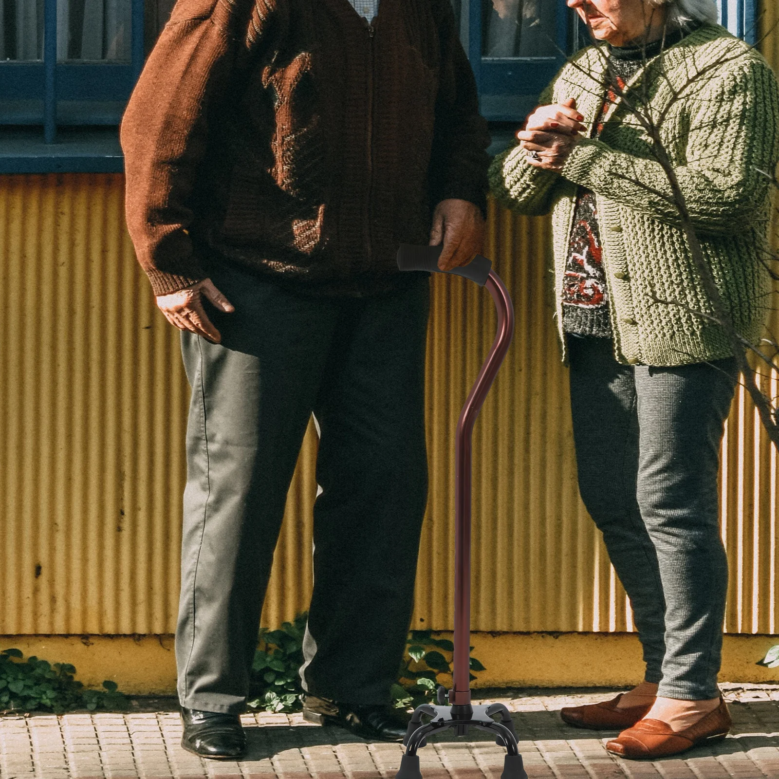 Four-Leg Aluminum Alloy Walking Stick Bronze Color Stable Non-Slip Rubber Tip Comfortable Macromolecule Handle Suitable Seniors
Four-Leg Aluminum Alloy Walking Stick Bronze Color Stable Non-Slip Rubber Tip Comfortable Macromolecule Handle Suitable Seniors