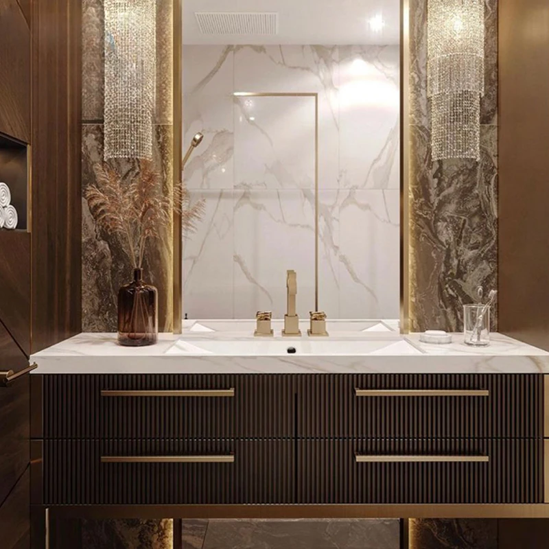 Toilet bathroom cabinet custom floor-standing sink wash face and wash simple and beautiful combination of basin under the table.
Toilet bathroom cabinet custom floor-standing sink wash face and wash simple and beautiful combination of basin under the table.